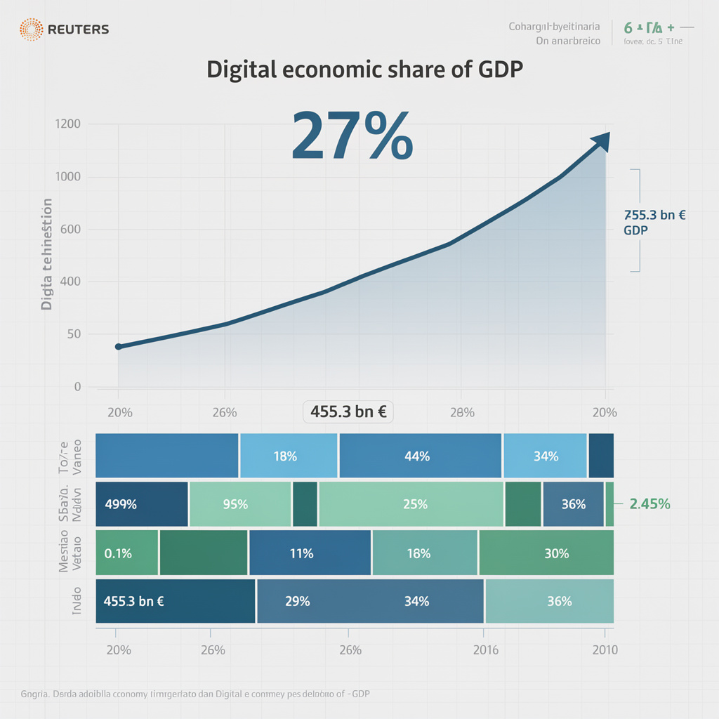 La economía digital alcanza el 27% del PIB en España pero frena su ritmo de crecimiento