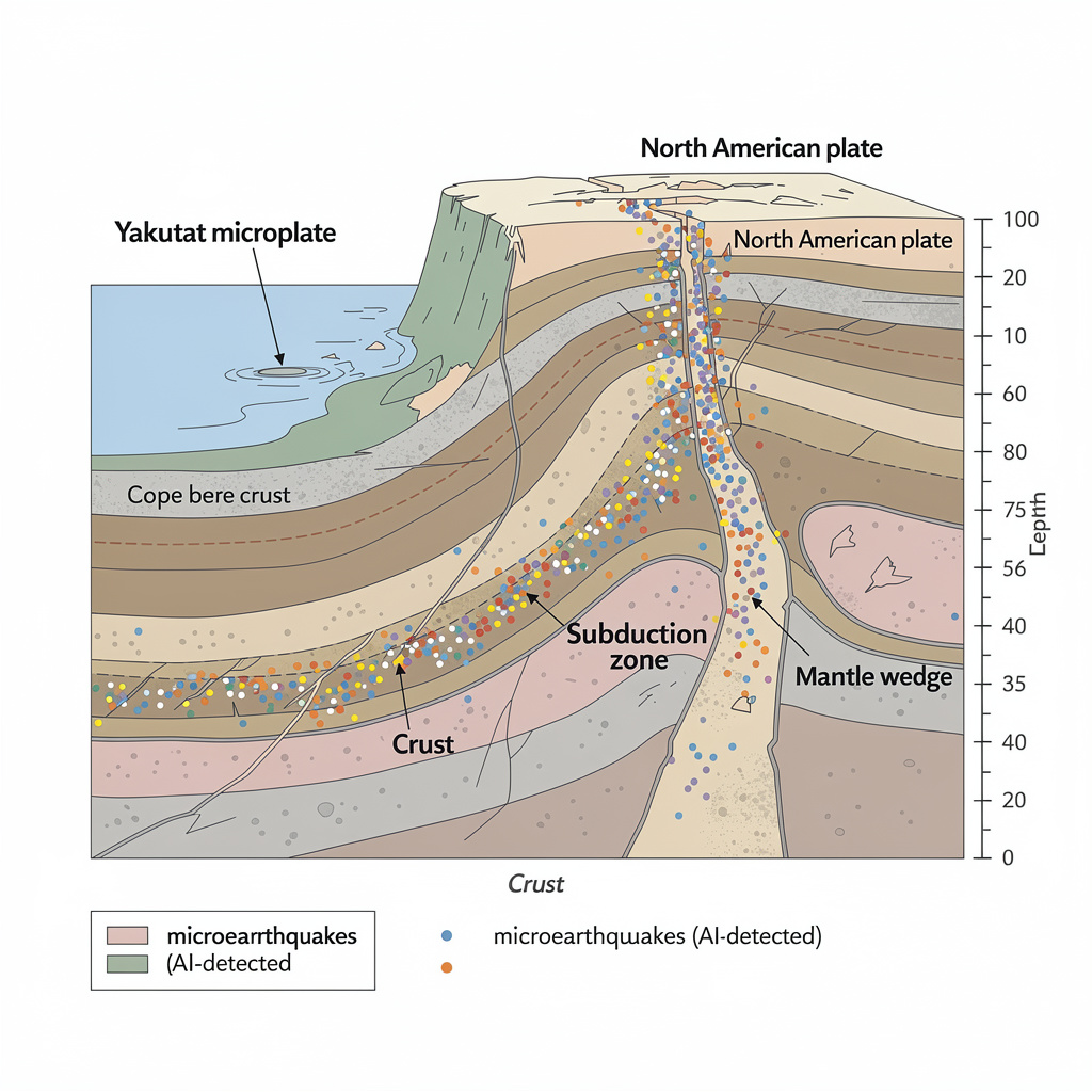 Inteligencia artificial detecta miles de microterremotos en zona de subducción en Alaska