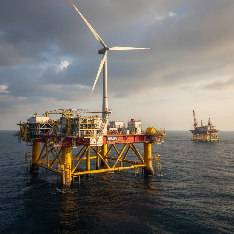China lanza la primera turbina eólica flotante de 16 MW del mundo para alimentar extracción petrolera