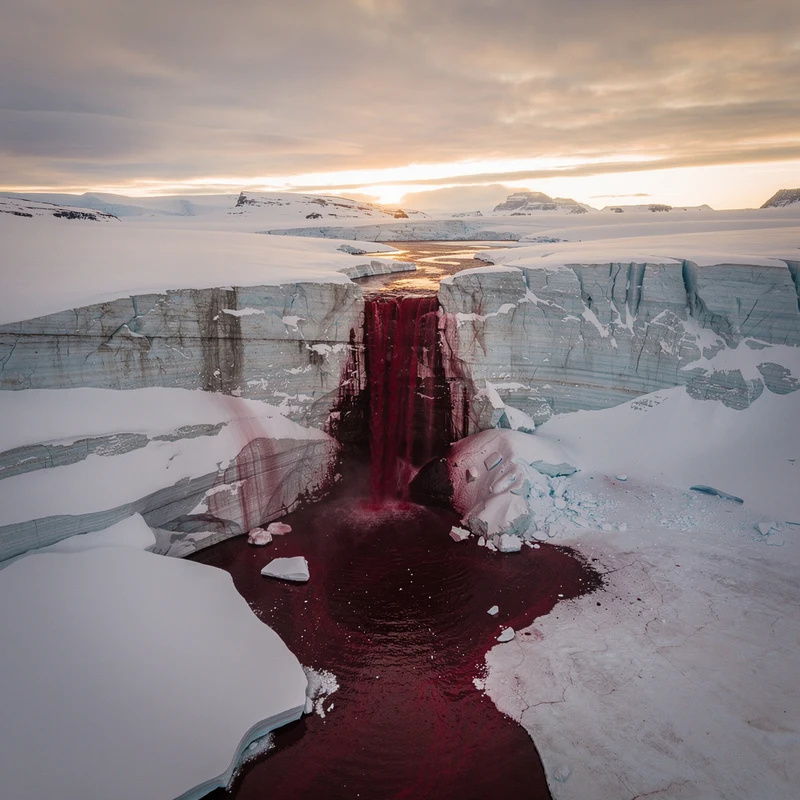 Científicos revelan cómo las Cataratas de Sangre de la Antártida brotan desde un mundo oculto bajo el hielo
