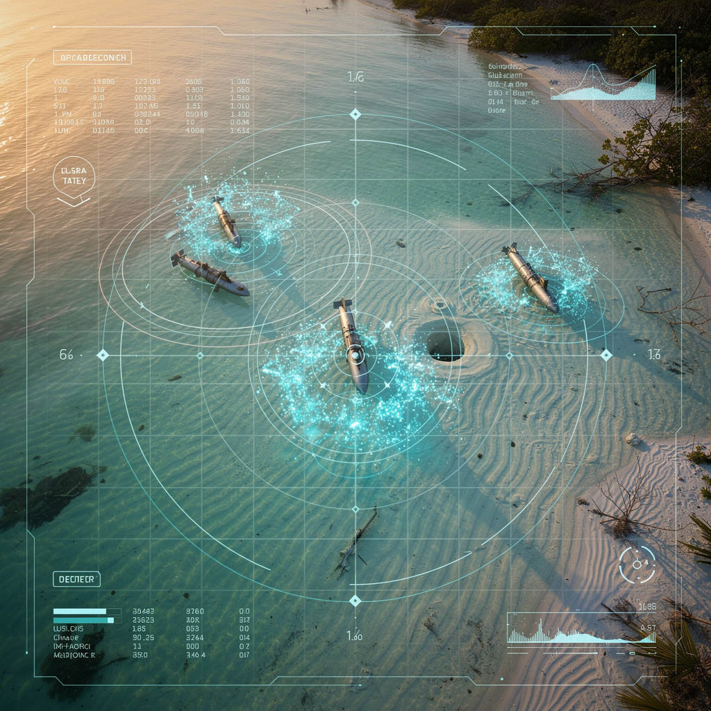 Drones con inteligencia artificial detectan bombas submarinas camufladas en aguas costeras de Florida