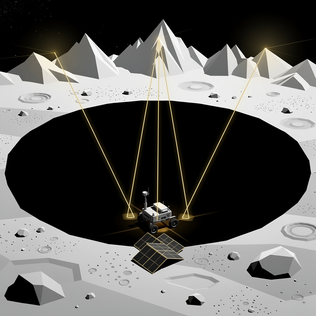 China propone una red de transmisión láser en la Luna para alimentar rovers en zonas oscuras